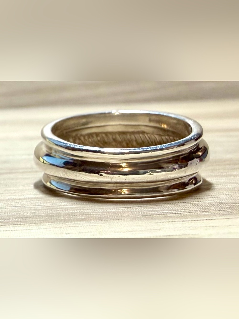 Greek Designer Ilias Lalaounis Sterling Silver & 14K Gold Band Ring, Size 7 - Picture 5 of 10